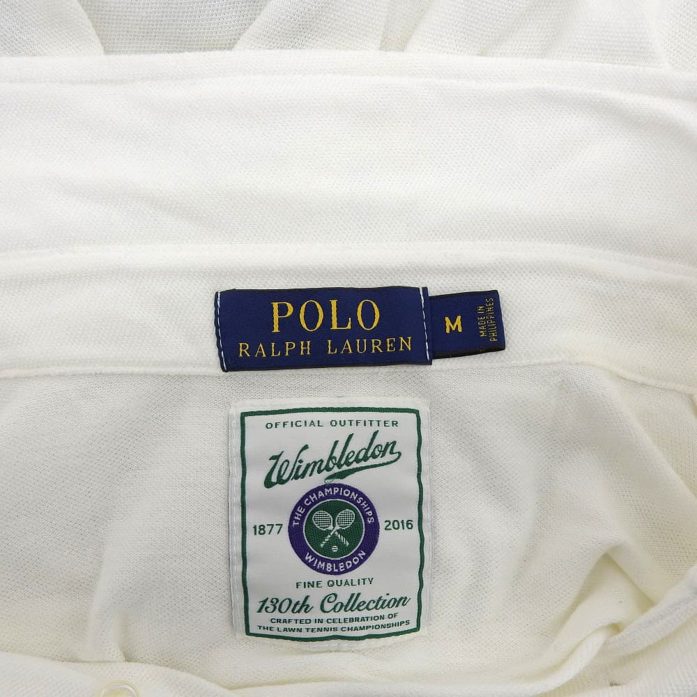 POLO RALPH LAUREN Polo Ralph Lauren Cotton Wimbledon Championships 2016 Graphic Polo Shirt Men's White M 779895751001 Tops