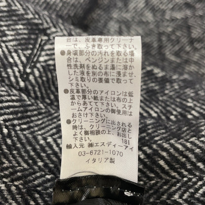2480/7658 灰色 羊毛混纺 腰带式人字纹暗扣切斯特大衣 男款