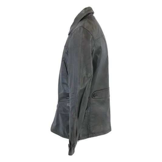 RRL ダブルアールエル 美品 チェックライニング タンニン鞣しカウハイド レザーカーコート ジャケット