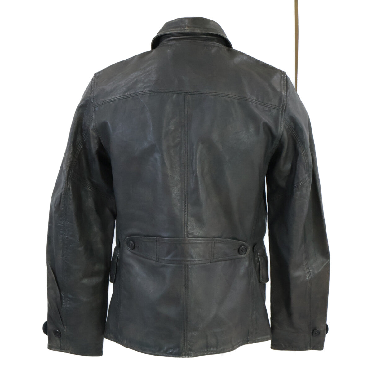 RRL 美品 格纹衬里 植鞣牛皮 皮革汽车夹克