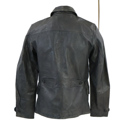 RRL 美品 格纹衬里 植鞣牛皮 皮革汽车夹克