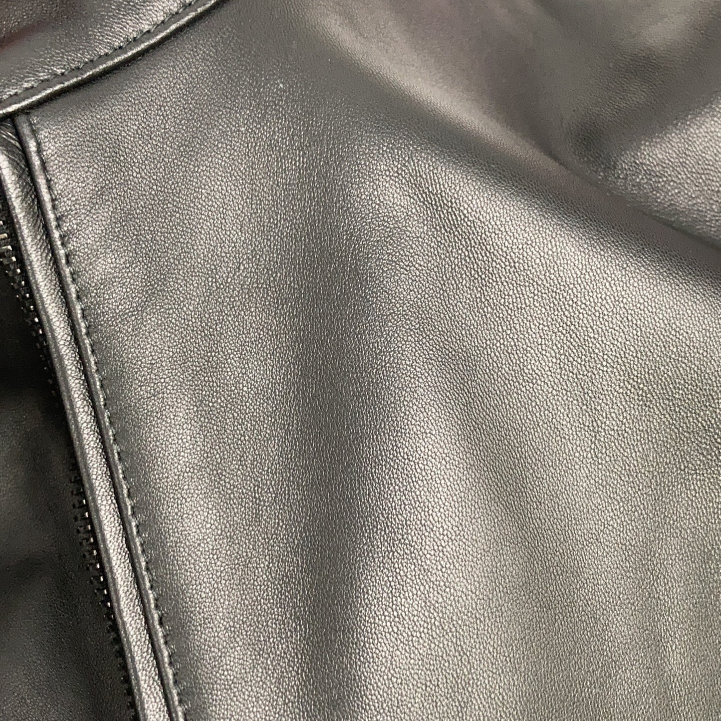 Black Lambskin JURI Single Rider's Jacket 46 Men's