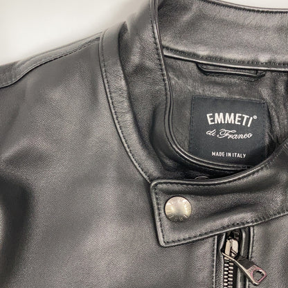 Black Lambskin JURI Single Rider's Jacket 46 Men's