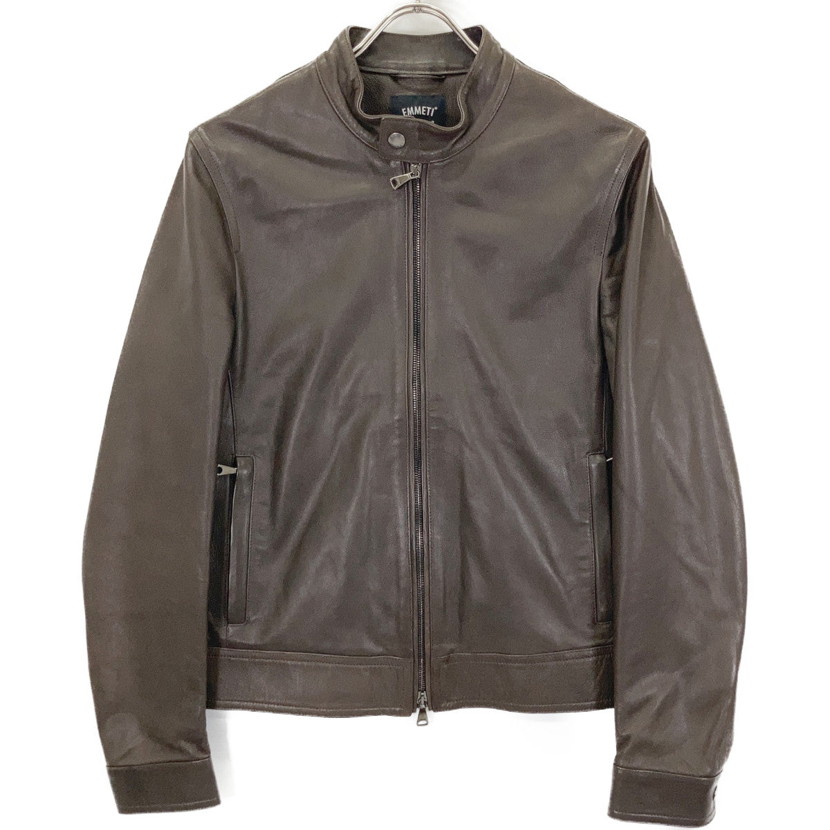 EMMETI Brown lambskin JURI single-breasted motorcycle jacket Jacket