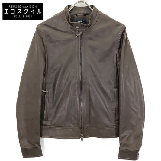 EMMETI Brown lambskin JURI single-breasted motorcycle jacket Jacket