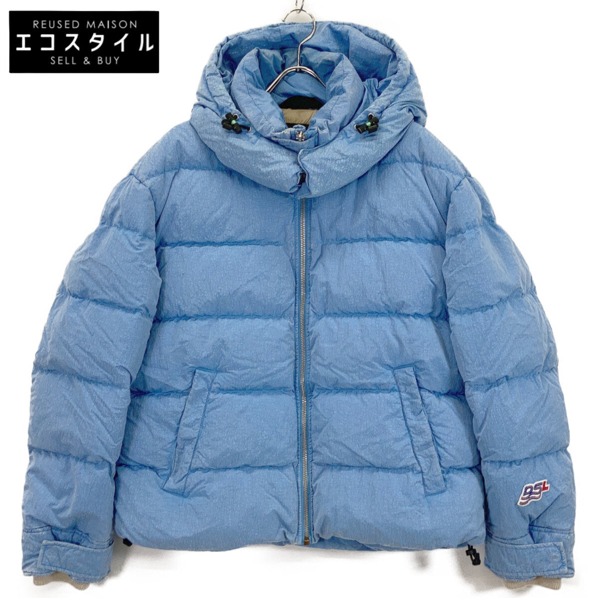 DIESEL ディーゼル ブルー W-GILLES ウォッシュ加工 ナイロンダウンジャケット ジャケット