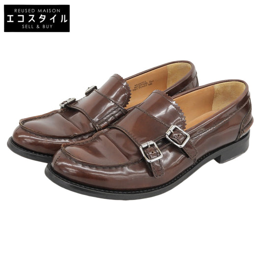 Church's Leather BACKFORD Double Monk Strap Loafer Shoes Women's Brown 38 1/2 Shoes