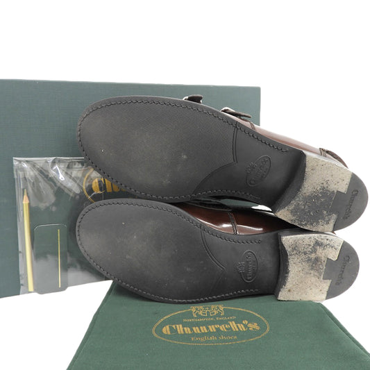 Church's Leather BACKFORD Double Monk Strap Loafer Shoes Women's Brown 38 1/2 Shoes