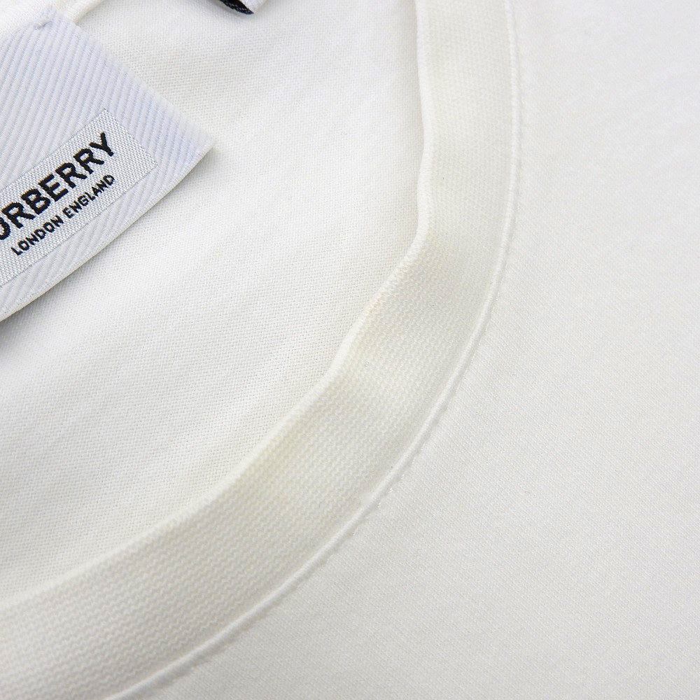 SALE BURBERRY excellent condition cotton embroidered emblem logo short-sleeve T-shirt tops men's white M 8014021 tops