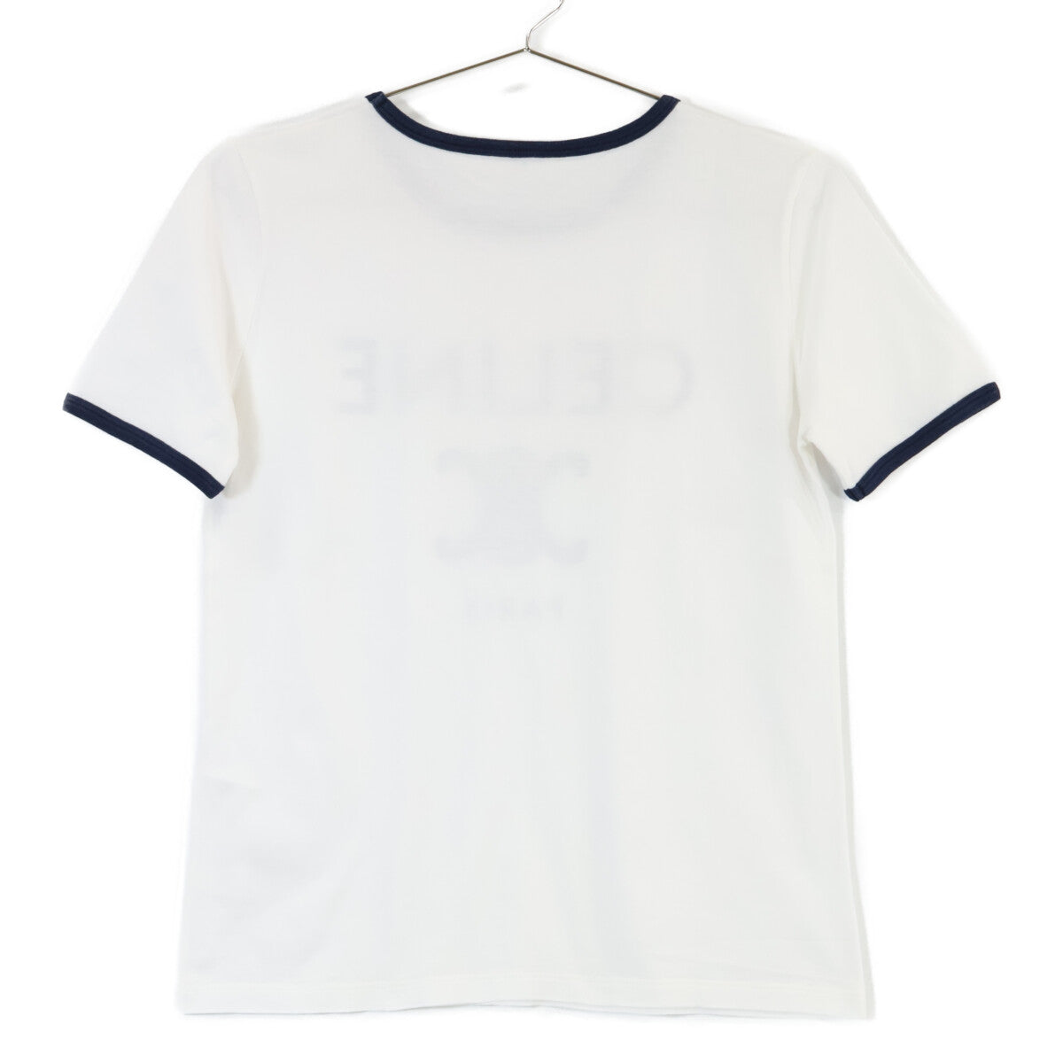CELINE セリーヌ 2X872671Q オフホワイト×ブラック×ネイビー コットン トリオンフプリント CELINE PARIS Tシャツ トップス