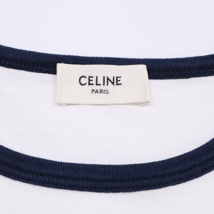 CELINE セリーヌ 2X872671Q オフホワイト×ブラック×ネイビー コットン トリオンフプリント CELINE PARIS Tシャツ トップス