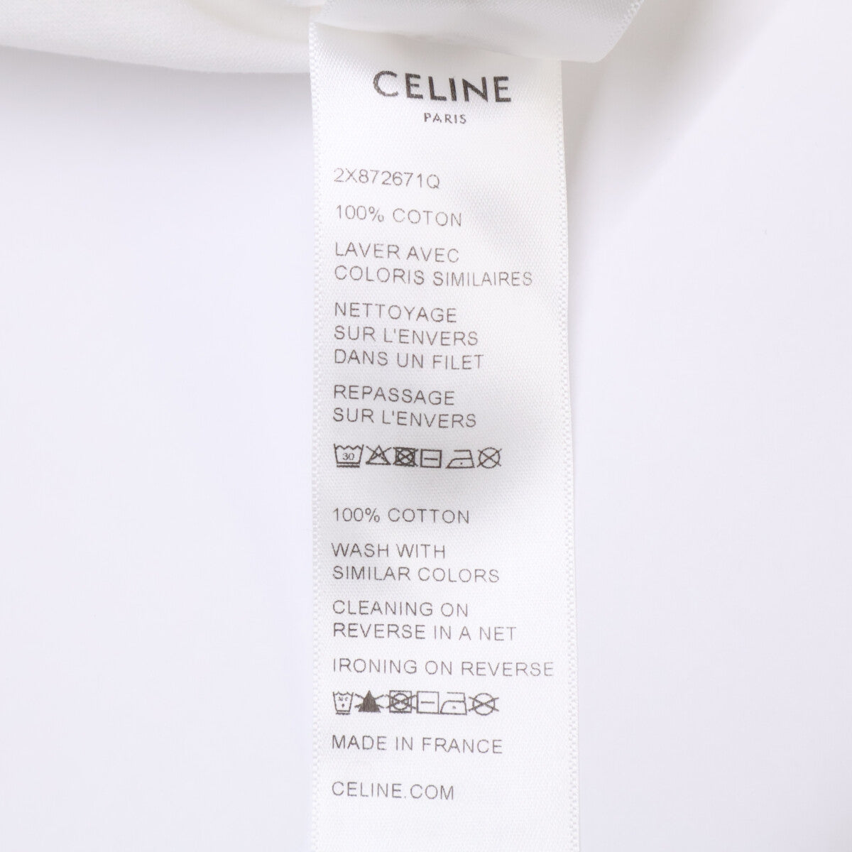 CELINE セリーヌ 2X872671Q オフホワイト×ブラック×ネイビー コットン トリオンフプリント CELINE PARIS Tシャツ トップス