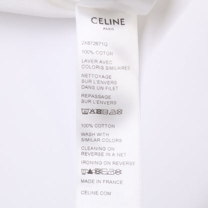 CELINE セリーヌ 2X872671Q オフホワイト×ブラック×ネイビー コットン トリオンフプリント CELINE PARIS Tシャツ トップス