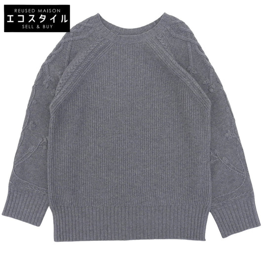 Like New Semi-Worsted Wool Crew Neck Pullover Top Women's Gray F 22-02-44-02313 24AW Top F Women's