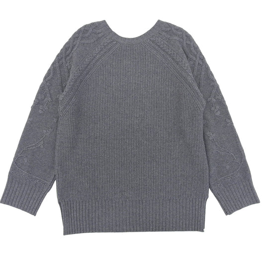 Like New Semi-Worsted Wool Crew Neck Pullover Top Women's Gray F 22-02-44-02313 24AW Top F Women's