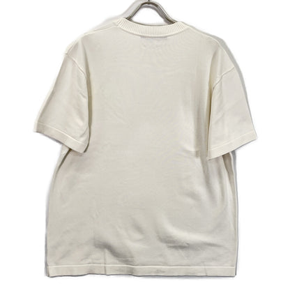 LOUIS VUITTON White Hook Detail Signature Short-Sleeve Knit Top
