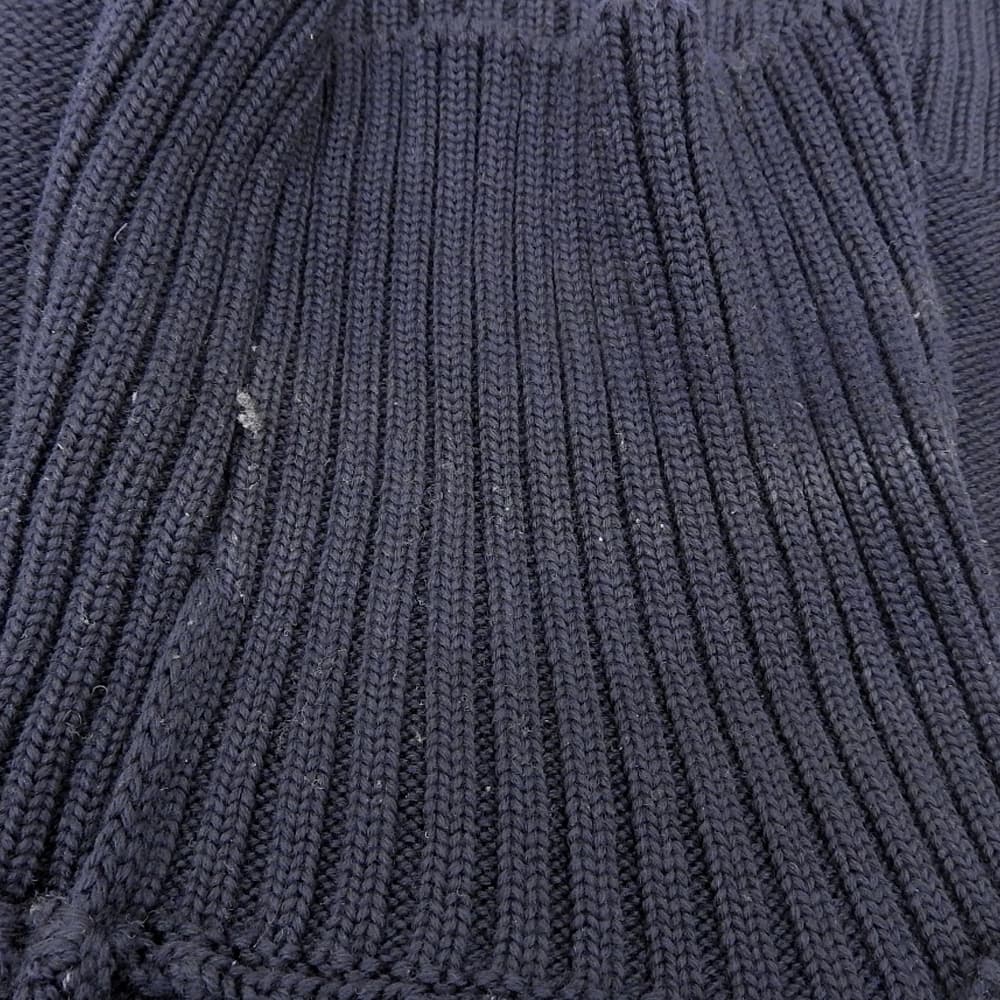 100% Wool Turtleneck Knit Top for Men - Dark Navy, Size 44