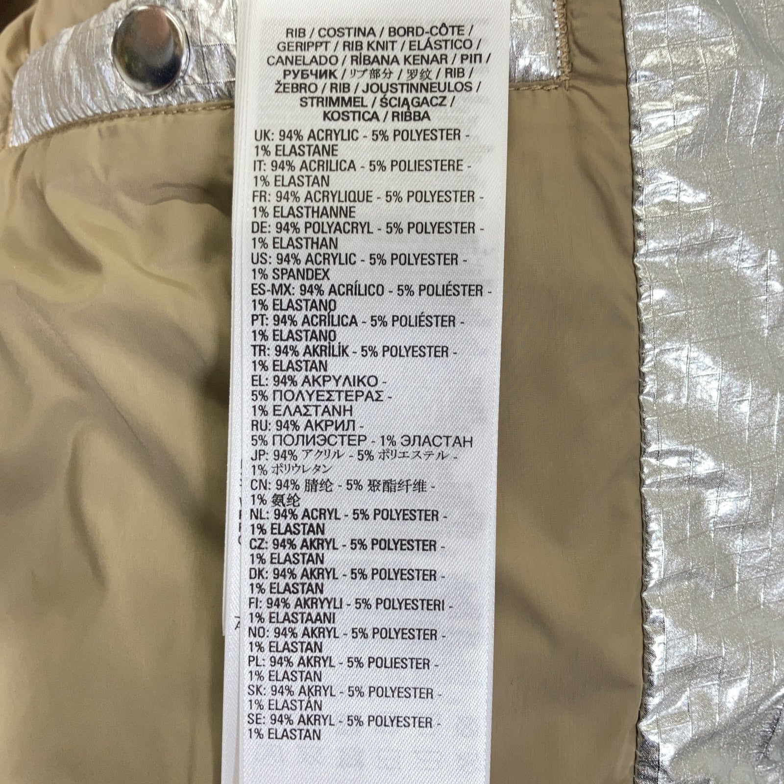 A03145 Silver collar change zip-up nylon down jacket XS women's