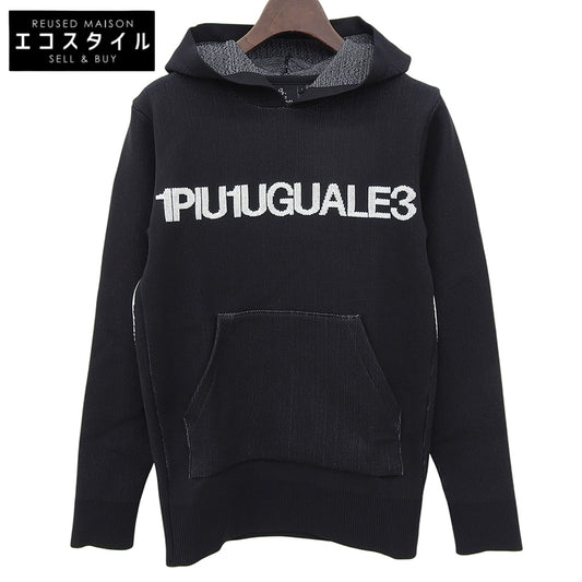1piu1uguale3 ウノピゥウノウグァーレトレ GOLF INNOVATION PILE JAQUARD フーデッドプルオーバー トップス メンズ ブラック I GSK033 トップス I