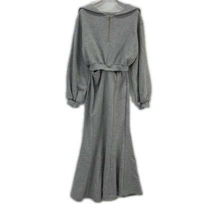 her lip to ハーリップトゥ 1251105016 グレー Half Zip Sweat Dress ワンピース