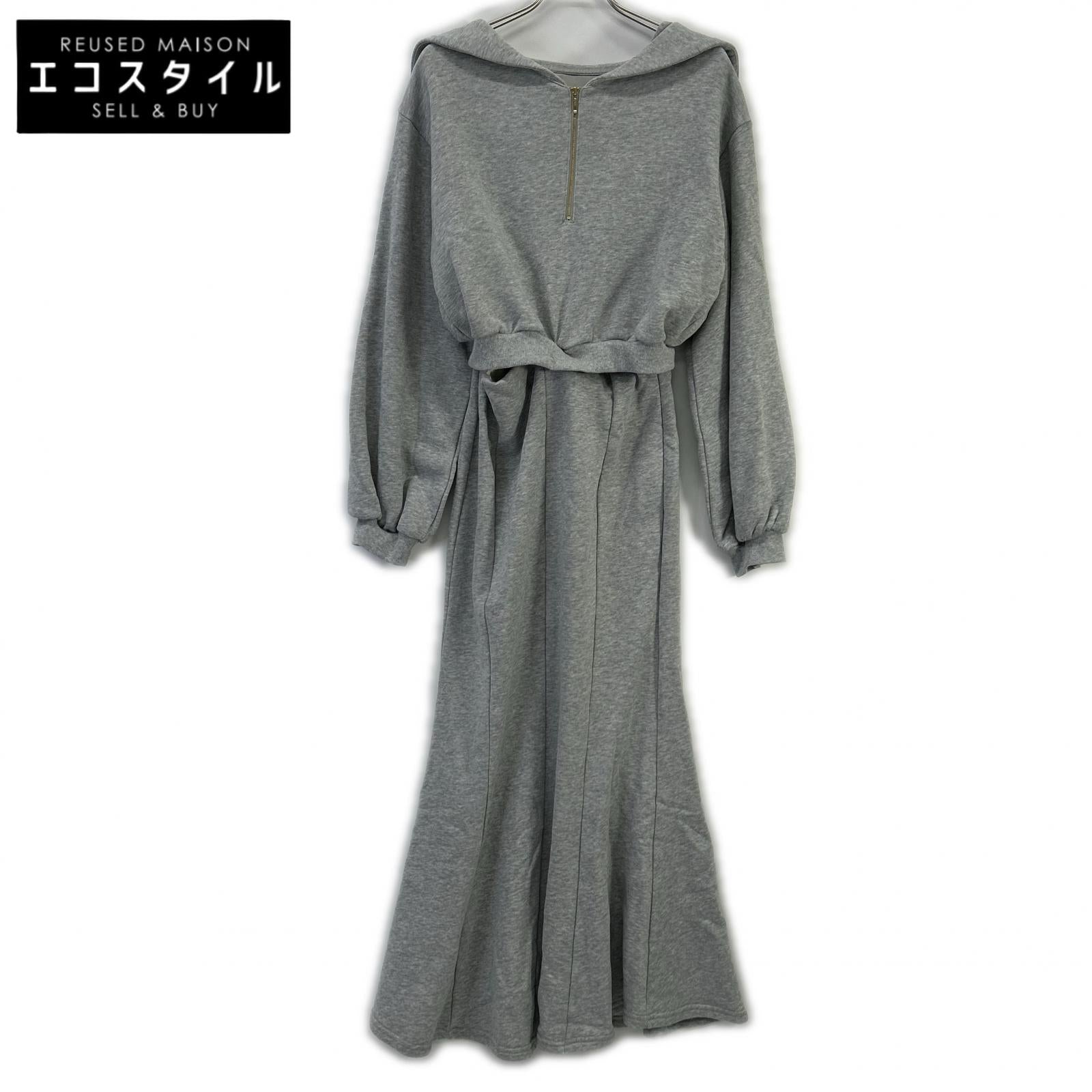 her lip to ハーリップトゥ 1251105016 グレー Half Zip Sweat Dress ワンピース