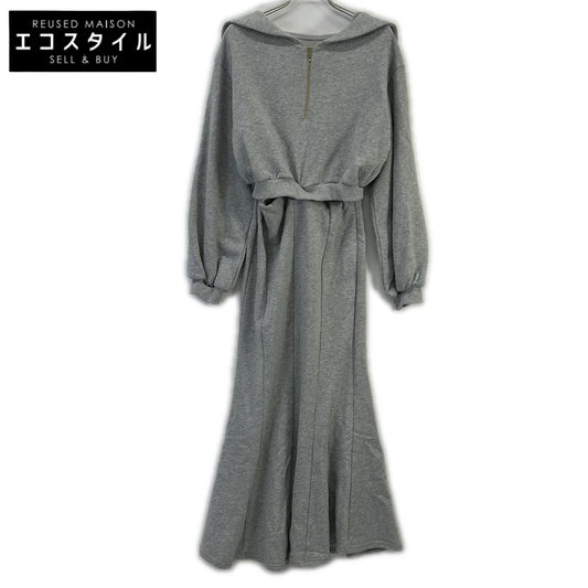 her lip to ハーリップトゥ 1251105016 グレー Half Zip Sweat Dress ワンピース
