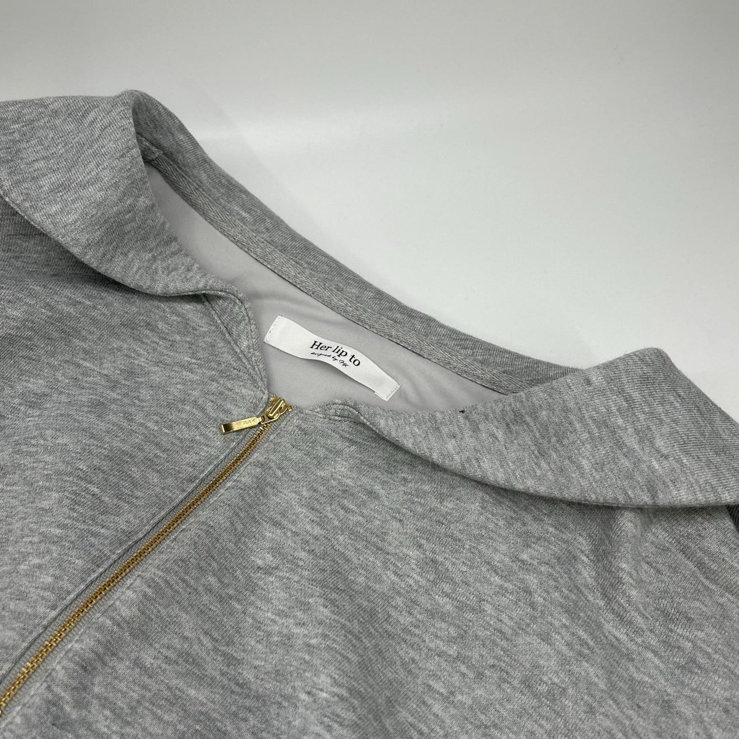 her lip to ハーリップトゥ 1251105016 グレー Half Zip Sweat Dress ワンピース