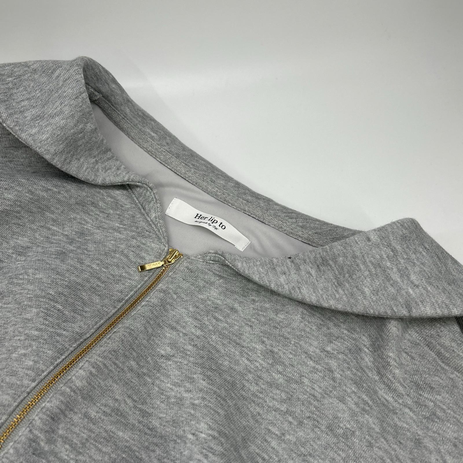 her lip to ハーリップトゥ 1251105016 グレー Half Zip Sweat Dress ワンピース