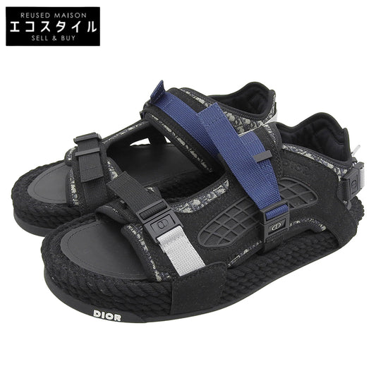 DIOR Atlas Oblique Belt Sandals Men's Black 43 21ELS Shoes
