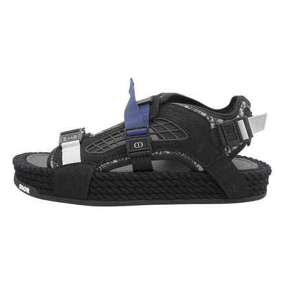 DIOR Atlas Oblique Belt Sandals Men's Black 43 21ELS Shoes