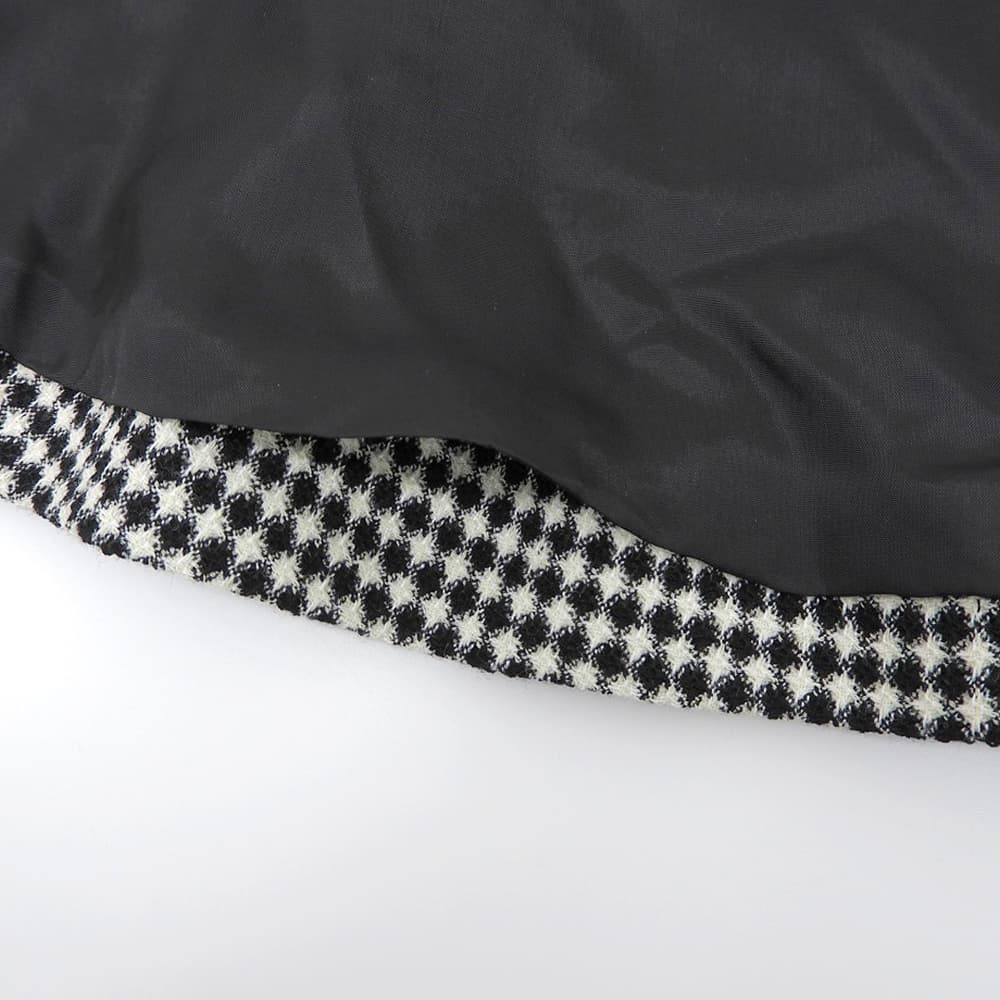 黑白华夫格荷叶边马甲背心 女士 白色×黑色 36 10232710220 背心 36 女士