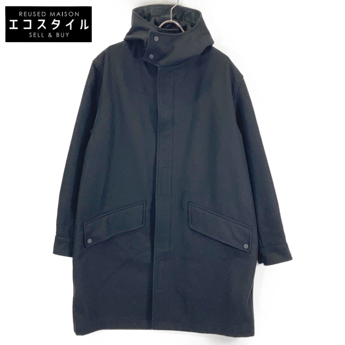 C.P.COMPANY C.P. Company 00's 31184853 Black Wool Nylon Oversized Hooded Coat Coat
