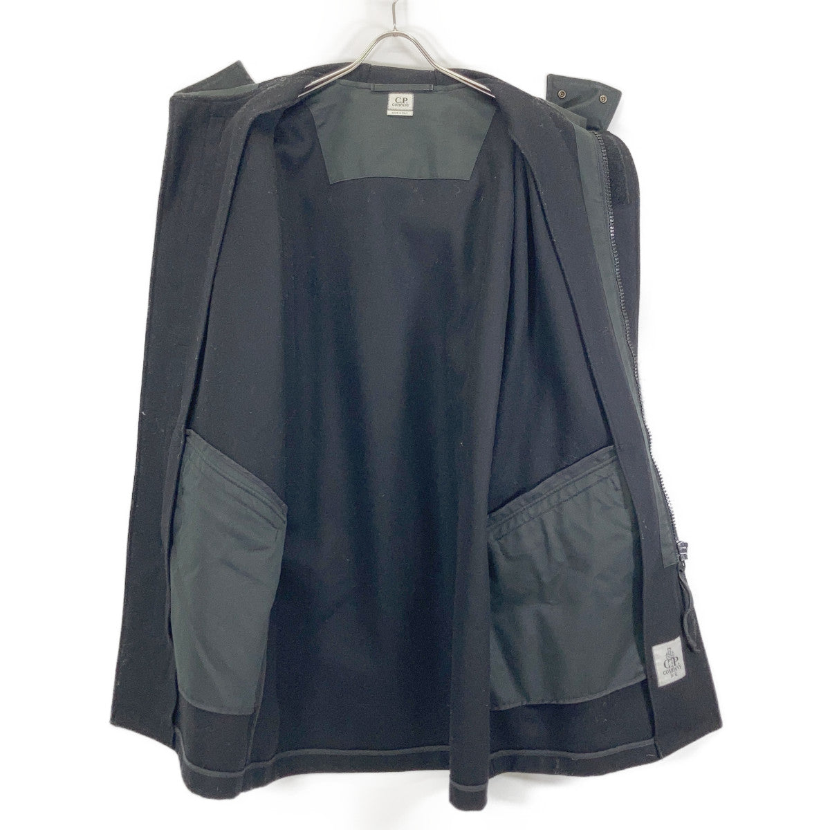 C.P.COMPANY C.P. Company 00's 31184853 Black Wool Nylon Oversized Hooded Coat Coat