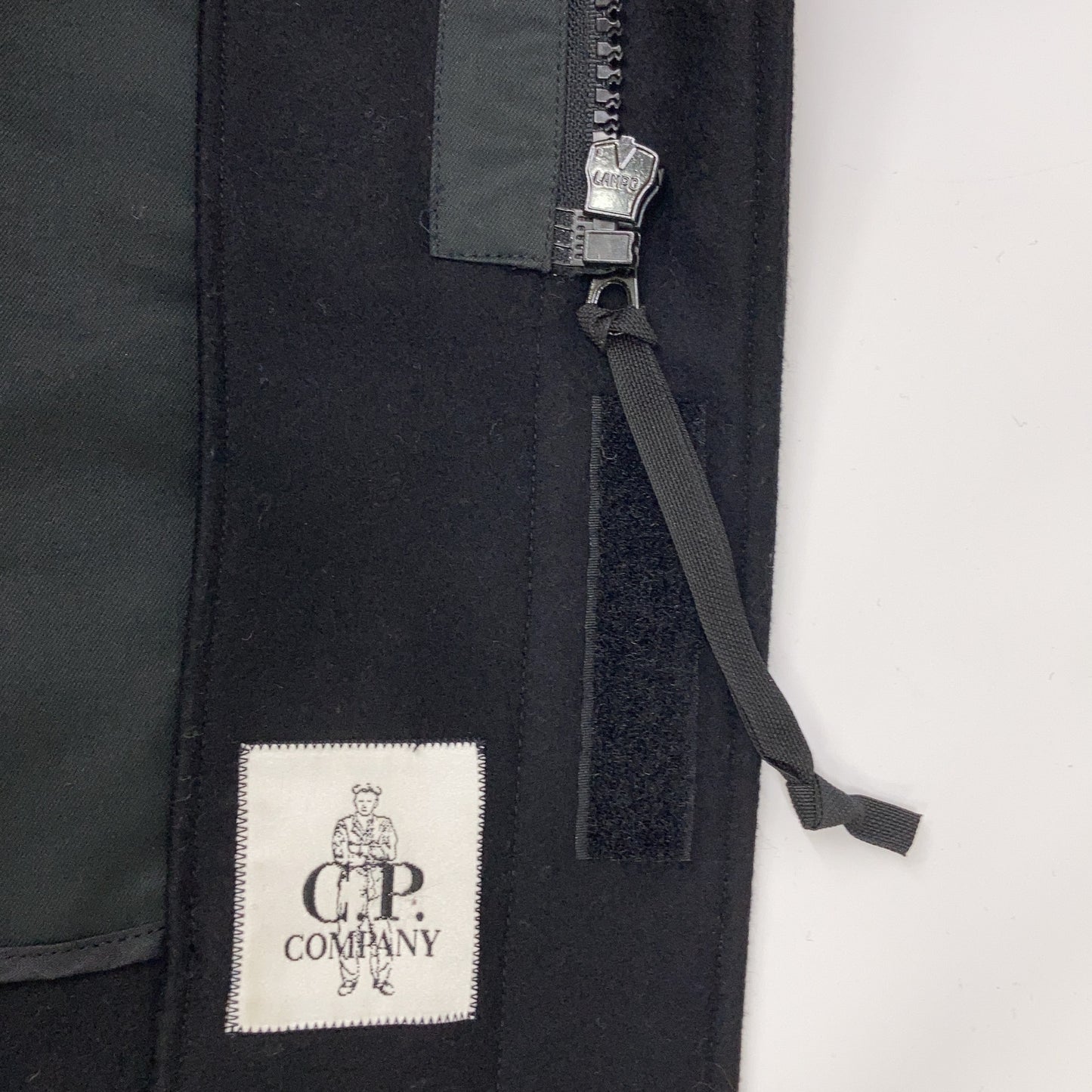 C.P.COMPANY シーピーカンパニー 00's 31184853 ブラック ウールナイロン オーバーサイズフーディコート コート