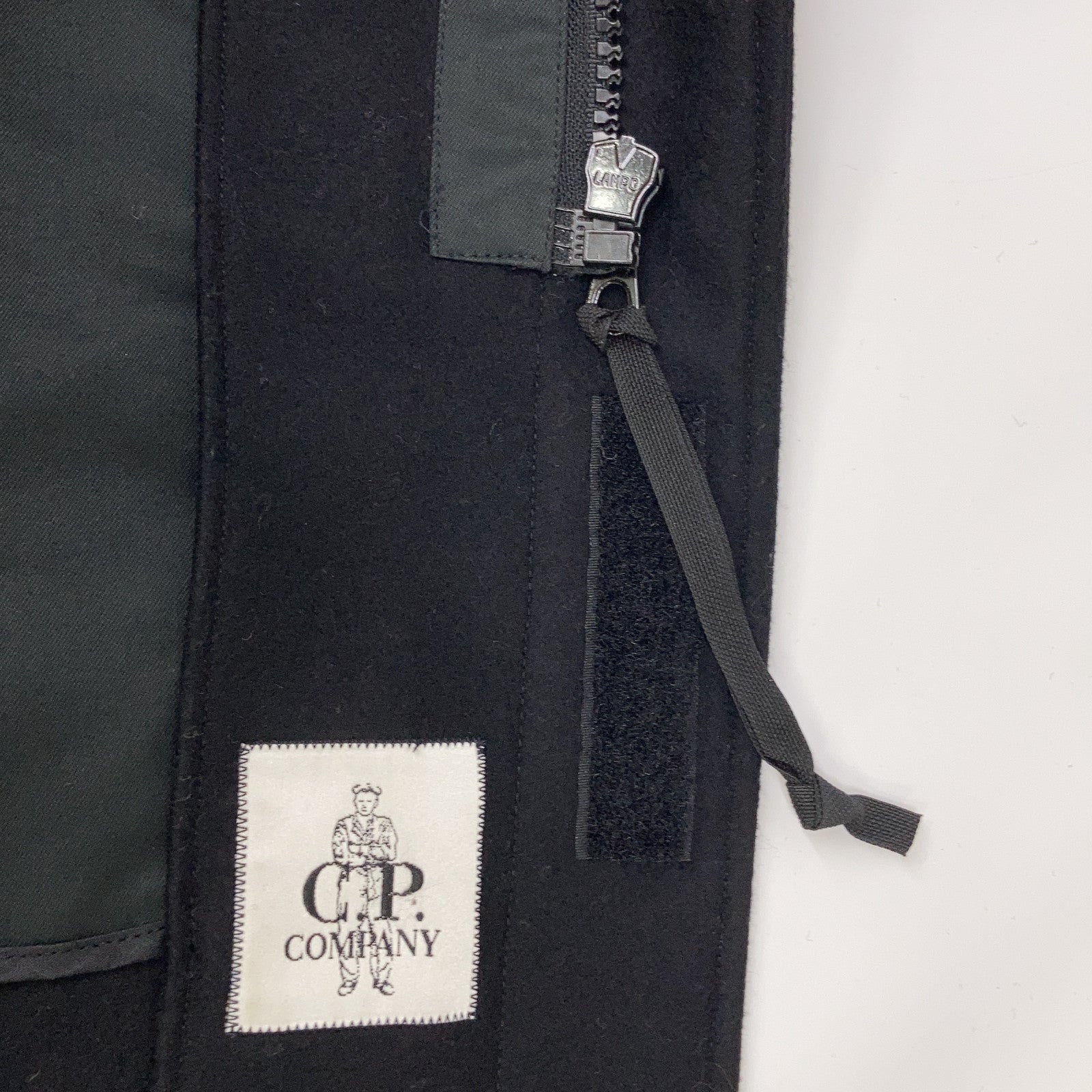C.P.COMPANY シーピーカンパニー 00's 31184853 ブラック ウールナイロン オーバーサイズフーディコート コート