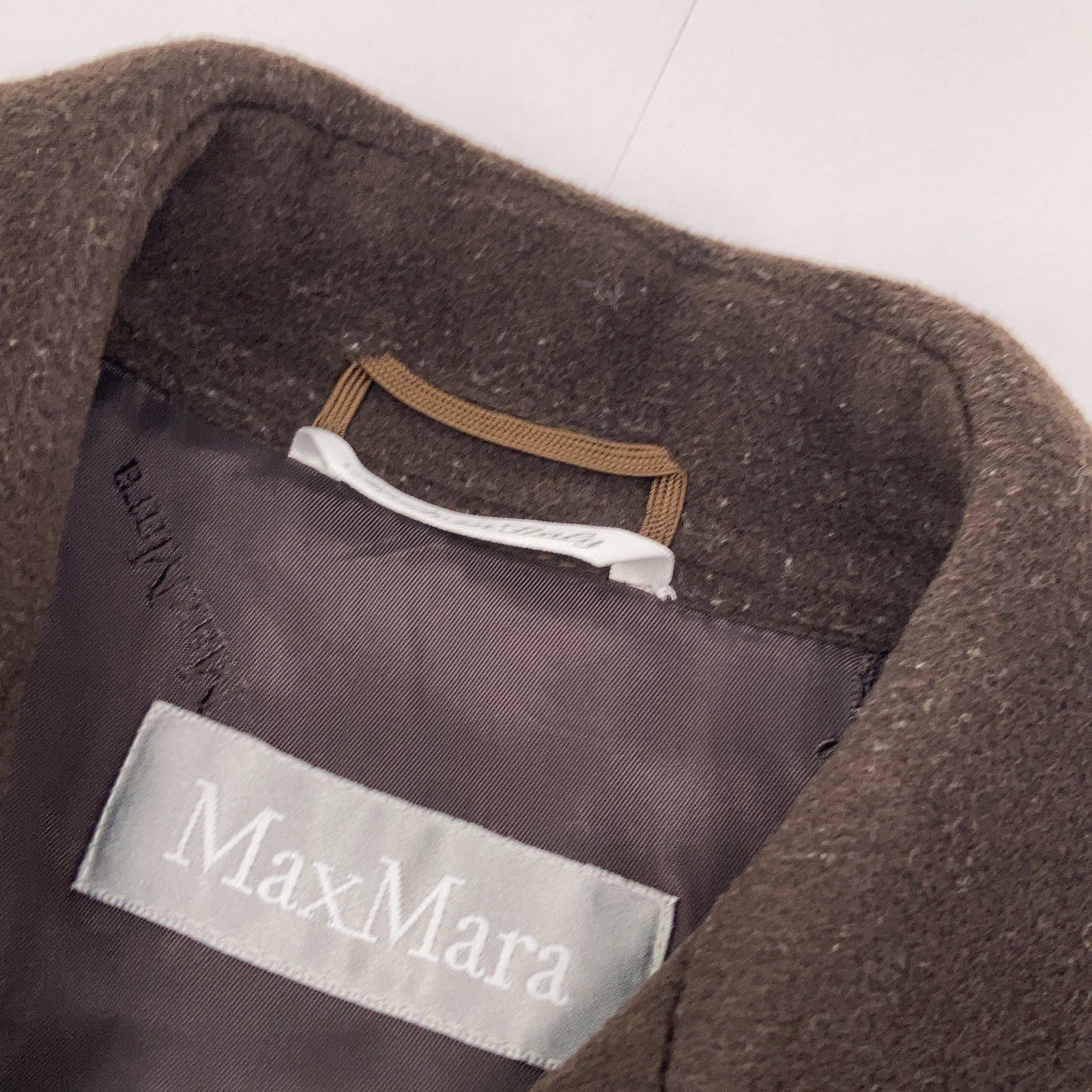 Max Mara 1600015 Brown 100% Wool Belted Semi-Double Long Coat