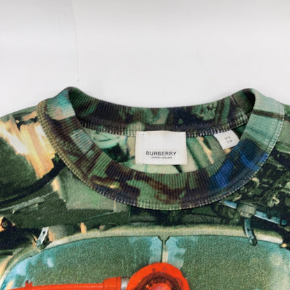 BURBERRY 博柏利 绿色 全幅印花 圆领 长袖 卫衣 上衣