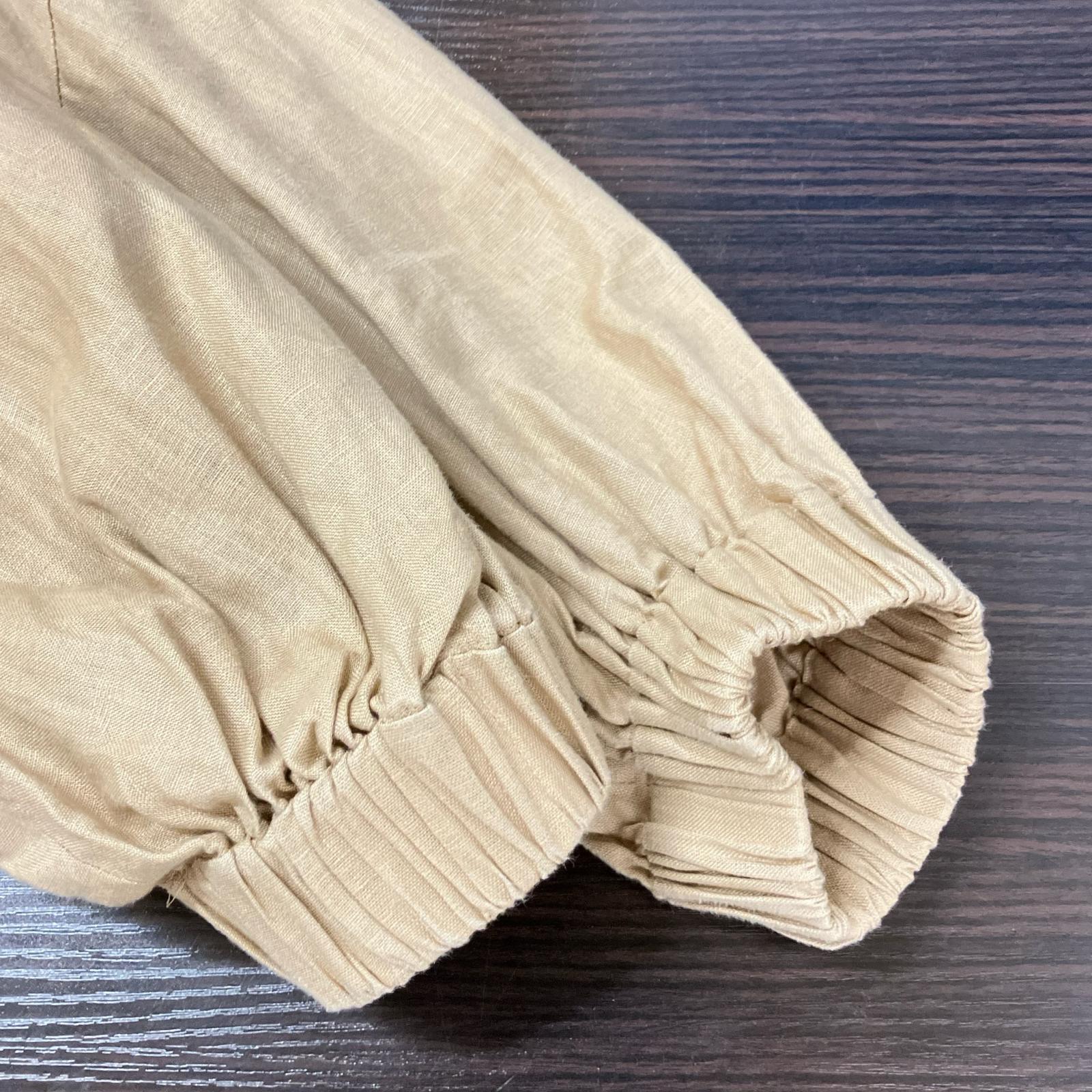 HYKE ハイク 24SS ベージュ リネン ボウタイ ブラウス トップス