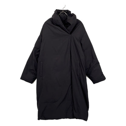 Black Shawl Collar Drape Light Down Coat, Coat, F (Women's)