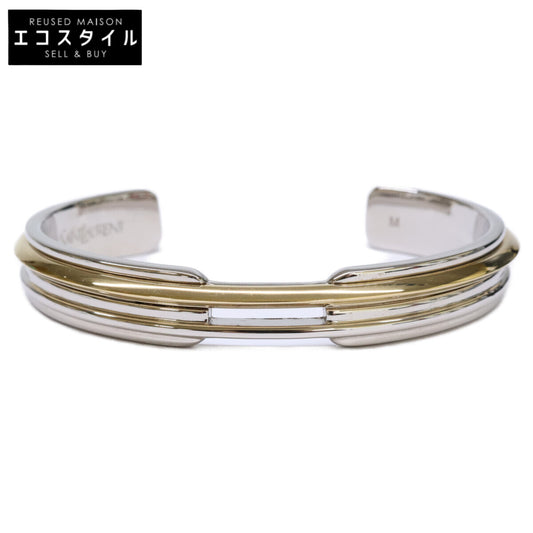 SAINT LAURENT PARIS Beautiful Two-Tone Cuff Bangle