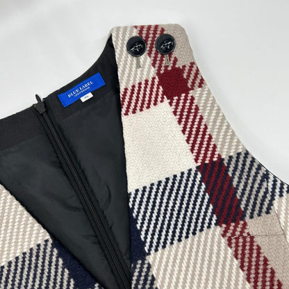 BLUE LABEL CRESTBRIDGE ブルーレーベルクレストブリッジ ベージュ クレストブリッジチェック ロービングツイードジャンパードレス ワンピース