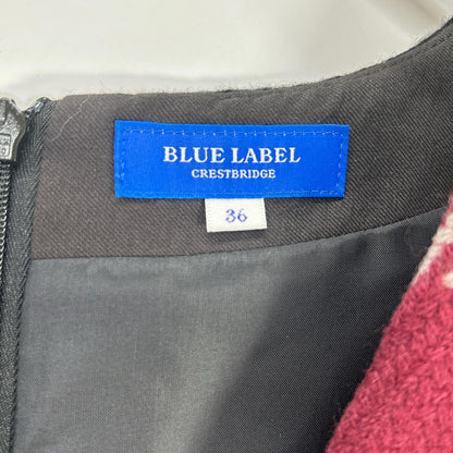 BLUE LABEL CRESTBRIDGE ブルーレーベルクレストブリッジ ボルドー クレストブリッジチェック ロービングツイードジャンパードレス ワンピース