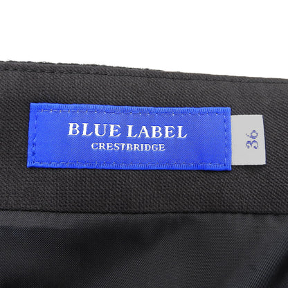 美品 クレストブリッジチェック ロービングツイード 台形スカート ボルドー 36 スカート 36 レディース