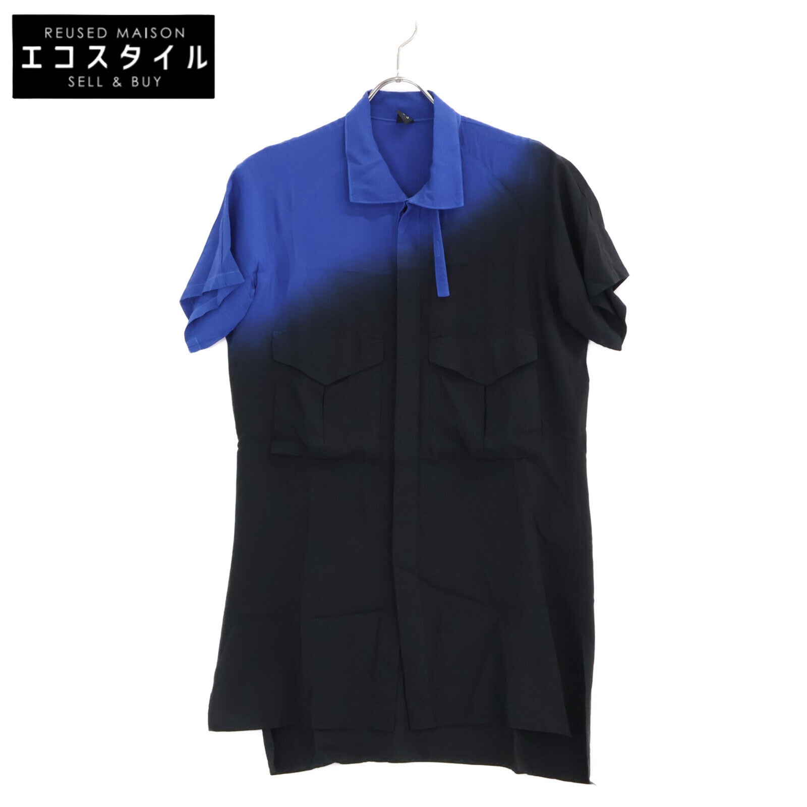 Y's ワイズ YD-B03-208 FLY FRONT RAGLAN グラデーション 半袖シャツ/ トップス