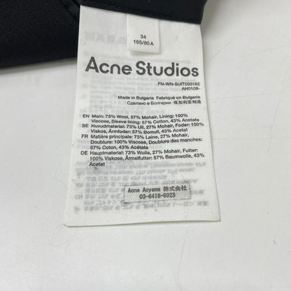 ACNE STUDIOS 盟可睐 FN-WN-SUIT000182 黑色 戗驳领双排扣西装夹克