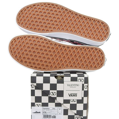 VANS バンズ 新品同様 オーセンティック Vロゴ チェッカースニーカー レディース ピンク×ブラック 23.5cm 7W0S0ND8 25-26AW シューズ 23.5