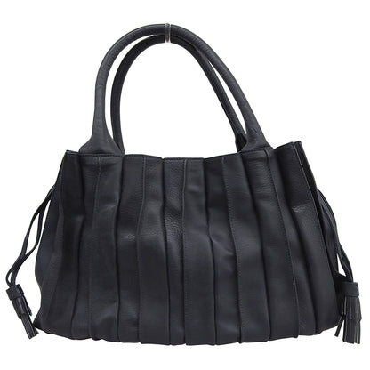 LUPO Barcelona Abanico Leather Handbag Women's Navy Handbag