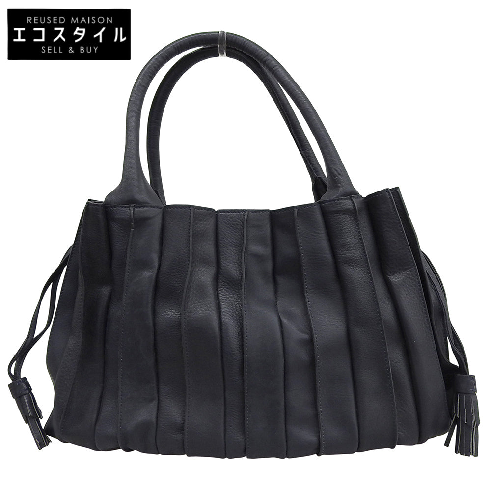LUPO Barcelona Abanico Leather Handbag Women's Navy Handbag
