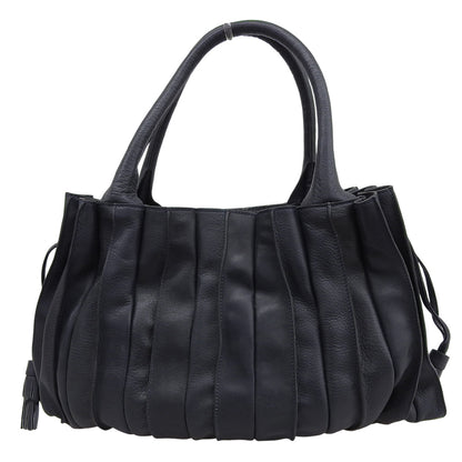 LUPO Barcelona Abanico Leather Handbag Women's Navy Handbag