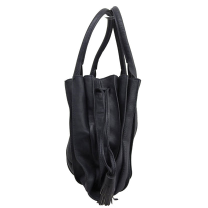 LUPO Barcelona Abanico Leather Handbag Women's Navy Handbag